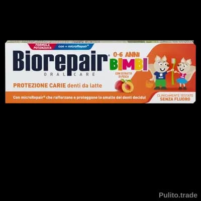 Зубна паста для дітей 0-6 років зі смаком персика Biorepair Kids 50 мл