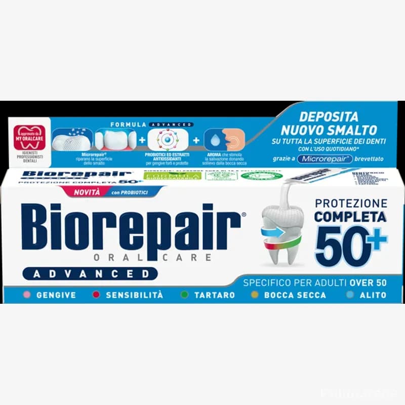 Зубна паста "Комплексний догляд Адвансед" Biorepair Protezione completa 50+ 75 мл