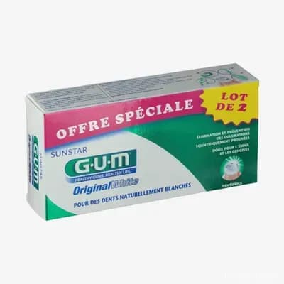 Зубна паста безпечне відбілювання Gum Original white 2*75 мл