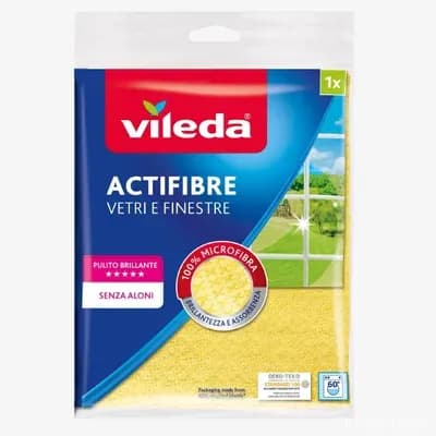 Ганчірка з мікрофібри для миття скляних поверхнонь Vileda Actifibre vetri e finestre