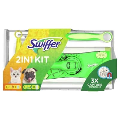 Швабра для миття підлоги + піпідастр (8 сухих серветок) Swiffer 2in1 KIT